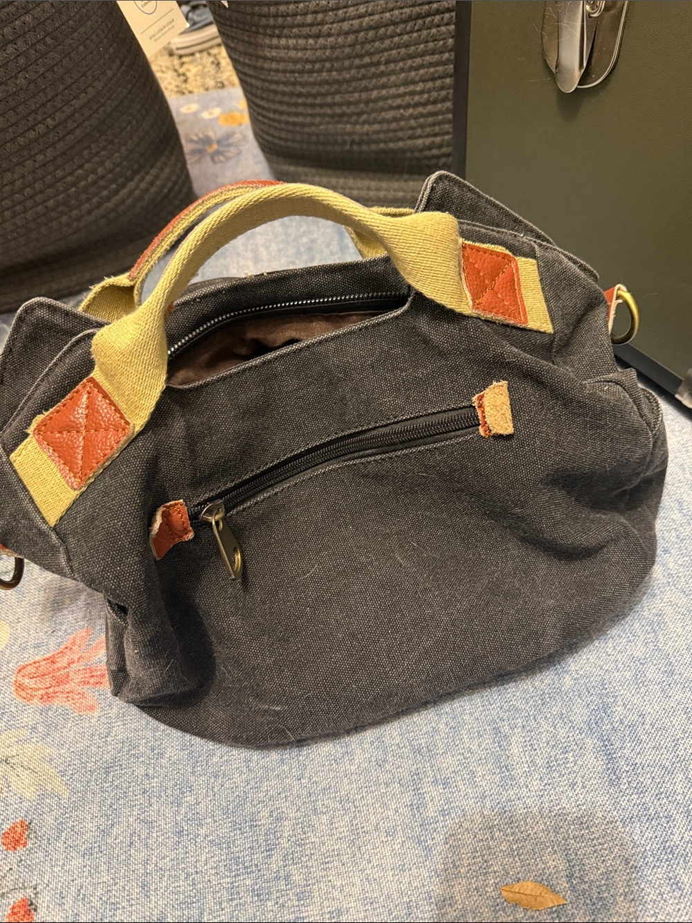 Women’s Black Canvas Tote with Handles